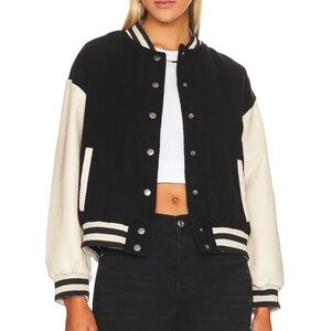 Steve Madden Black and Cream Striped Collar Jacket